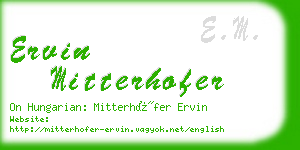 ervin mitterhofer business card